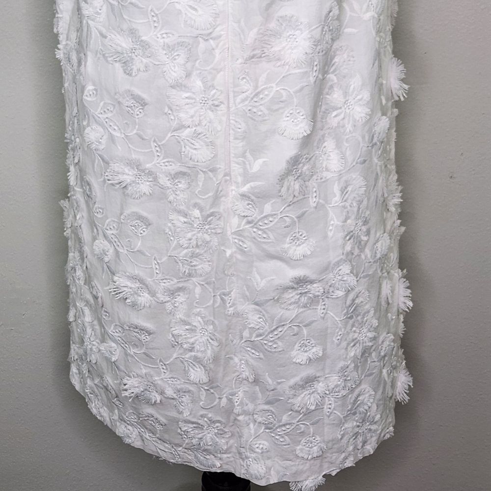 Ann Taylor White High Neck Halter Floral Applique' Mini A Line Dress Size M/L - Picture 4 of 12